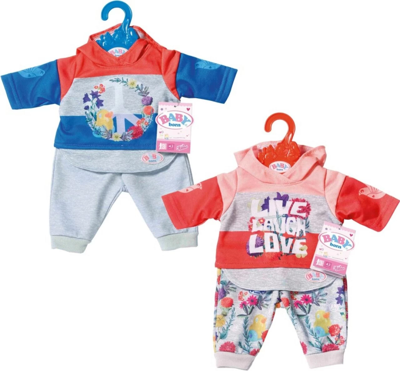 ZAPF 826980 BABY Born® Trend Jogginganzug 2-fach Sortiert 43 Cm